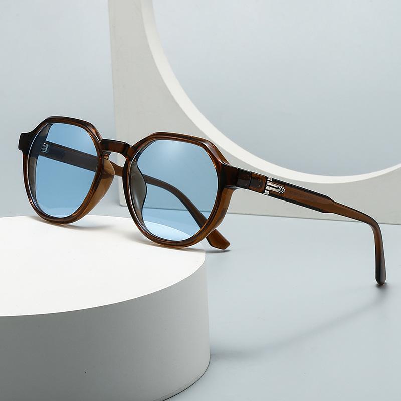 Sunglasses Male Female Goggles Luxury Premium Round UV400 Tea Ladies Retro Top Classic Sun Shade Quality Small Gents Blue Glasses Women's Eyewear