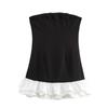 Jnleaog Spring New Arrival Women's Clothing Fashion Style French Fashion Design Black and White Contrast Color Sexy Strapless Dress