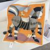 2024 New Fashionable Versatile Silk Scarf 68 Cm Printed Sunscreen Decorative Small Square Scarf Velvet Texture Scarf