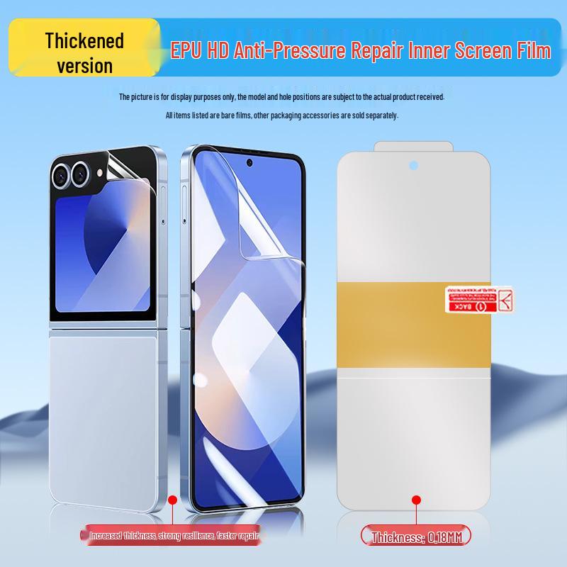 Samsung Z Flip7/W25 Flip HD EPU Anti-Pressure Screen Repair Film and Positioning Sticker for Foldable Screens.