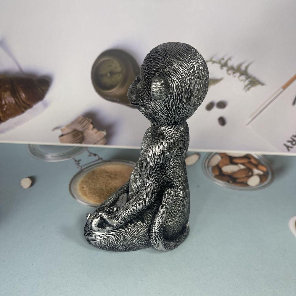 Resin Monkey Figurine Modern Animal Miniatures Sculpture Home Decoration Monkey Statue Entrance