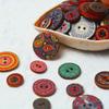 50pcs Retro Wooden Buttons 2 Holes Handwork Sewing Scrapbook Clothing Bosian Style Button DIY Crafts Accessories Decor