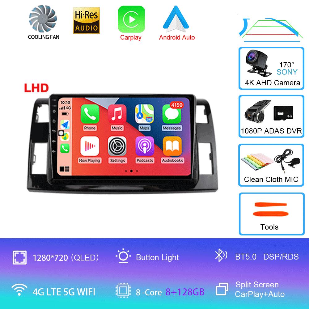 Android 14 For Toyota Previa 3 III XR50 Estima 2006 - 2019 Multimedia Blu-ray QLED Screen Navigation GPS No 2 Din Player