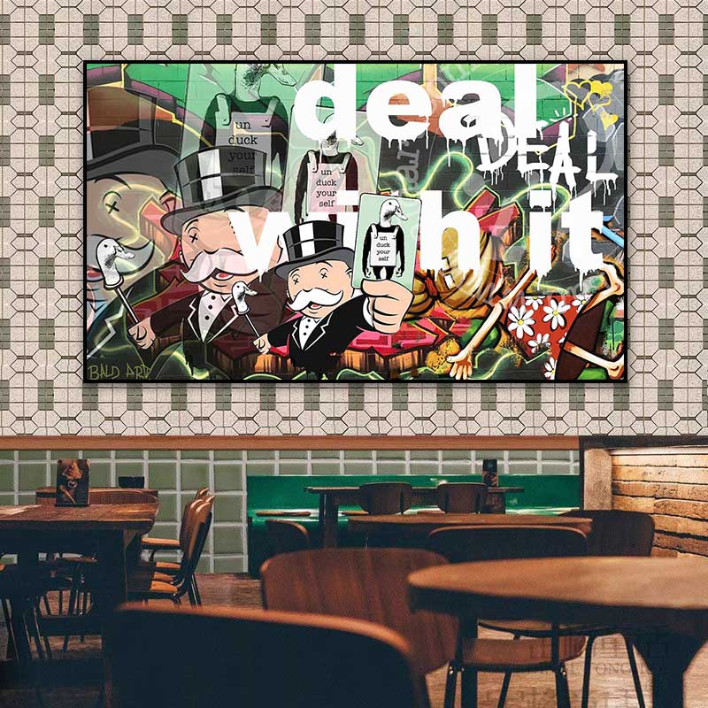 

Alec Monopoly Style Art Paintings Original Canvas Prints Poster Duck Money Man HD Pictures For Living Room Home Decor Frameless