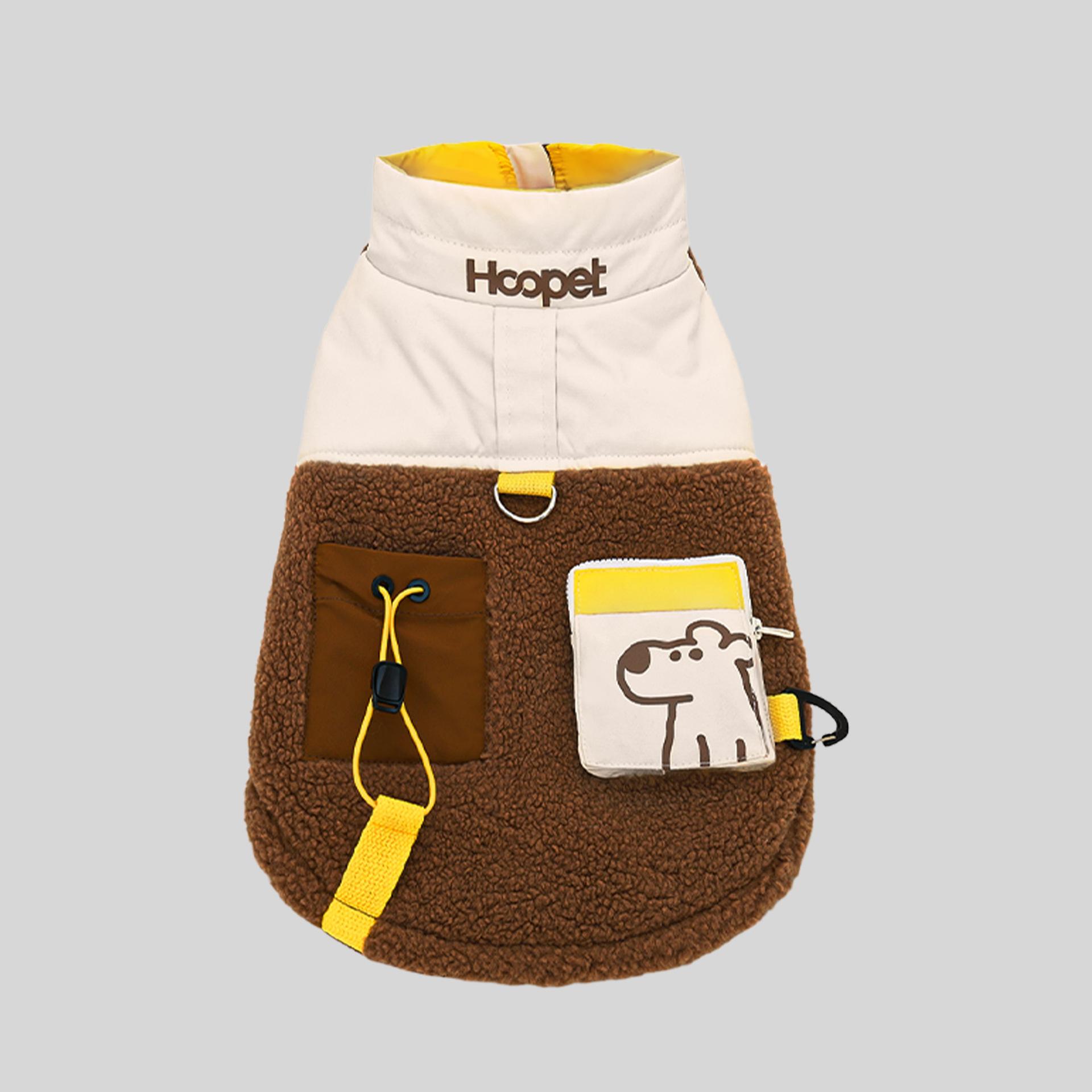 Winter Lamb Cotton Padded Fleece Dog Vest Warm Thick Coat 5 Sizes Cold Weather Outdoor Traction Daily Wear XS: 36cm, 2-3kg