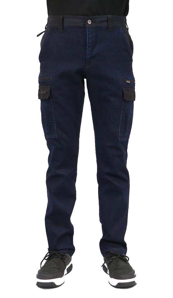 BLACK KITE Slim Fit Cargo Size LL [CO-COS] RKN-6983 [ROCKEN TOKYO] Pants, Indigo,