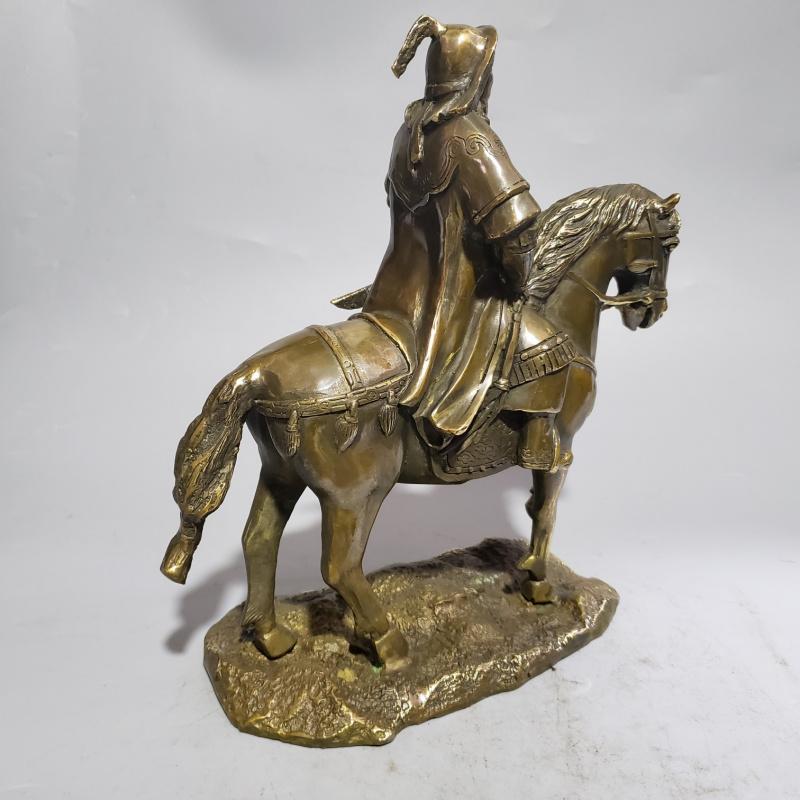 Antique Copper Genghis Khan Office Decoration Desktop Living Room Entrance Ornament