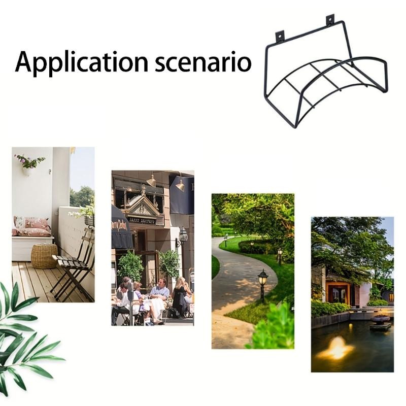 Portatubo da parete in filo metallico, Organizzatore per riporre il tubo da giardino con telaio staccabile e vassoio porta attrezzi per ripostiglio esterno domestico