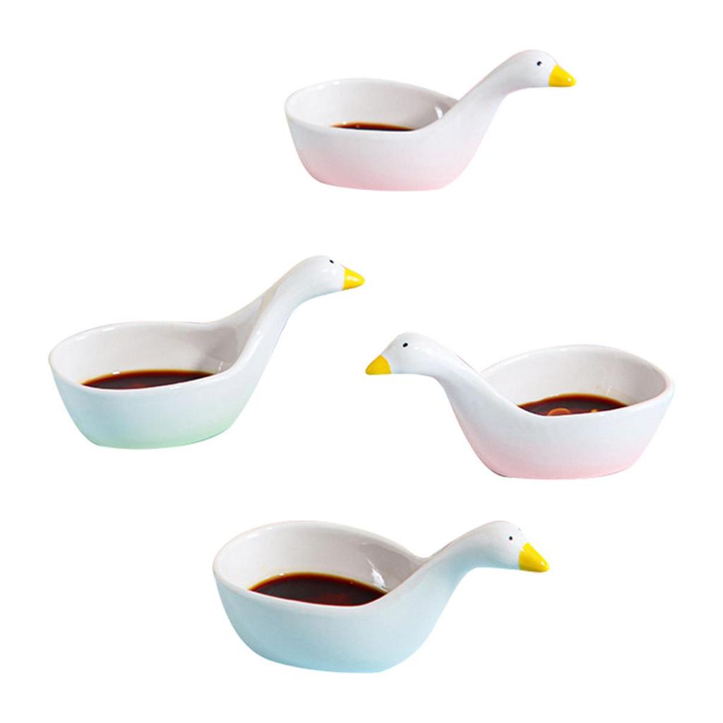 Keramisk dyppesaus Dippind boller sett Søt svanedesign saus retter Soya dippe skåler Søte tomat dyppe boller