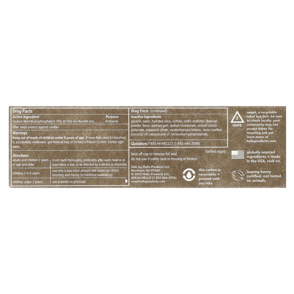 Activated Charcoal Epic Whitening Fluoride Toothpaste with Cool Mint and Coconut Oil, 113G (4.0Oz)