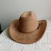 Cowboy Hat Suede Solid Color Men and Women Wide Brim Jazz Hat Outdoor Sun Hat Suitable for All Kinds of Parties Knigh