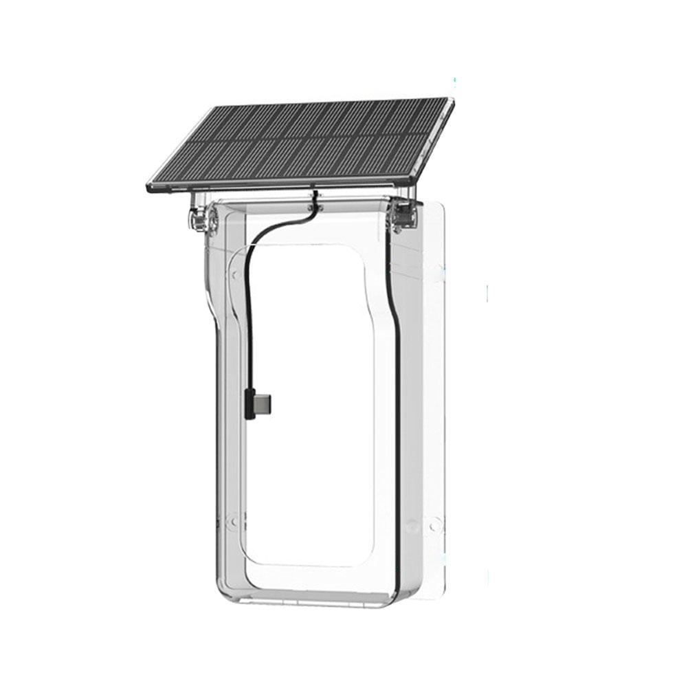 Transparent solar doorbell cover box rain protector waterproof ABS construction for protection against snow ice rain and wind trasparente