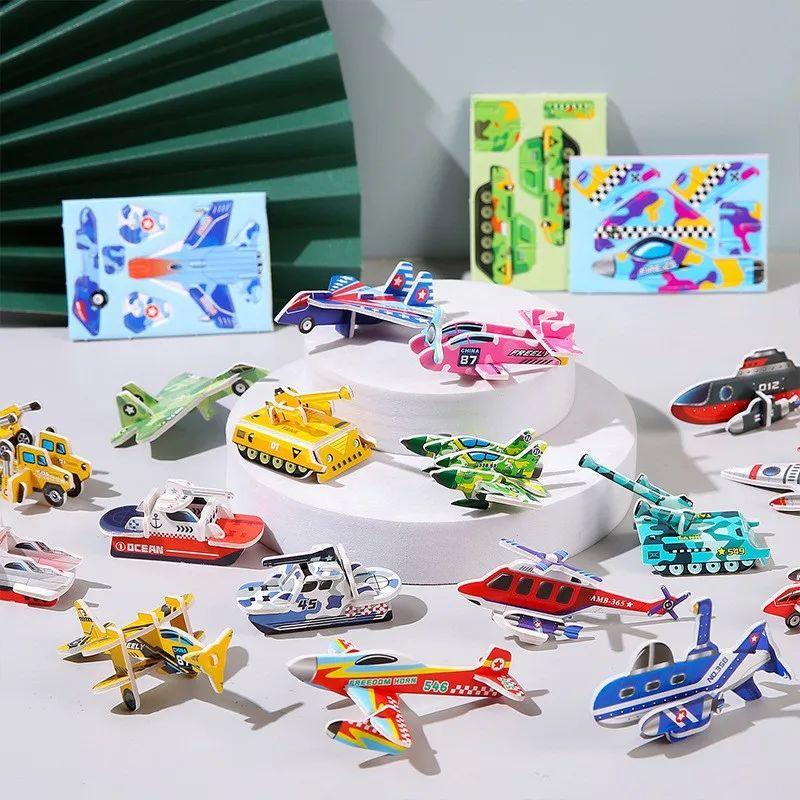 30Pcs 3D Tank Plane Paper Jigsaw Puzzles Toys for Kids Boy Hobby Birthday Party Favors School Rewards Treat Bag Pinata Filler
