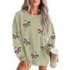 Moletom casual feminino manga comprida gola redonda pulôver moda moletom com capuz