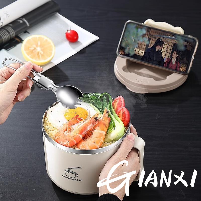 316 Stainless Steel Noodle Bowl With Cover Can Drain Noodles Bowl Dormitory Student Lunch Box For Personal Use To Bowl