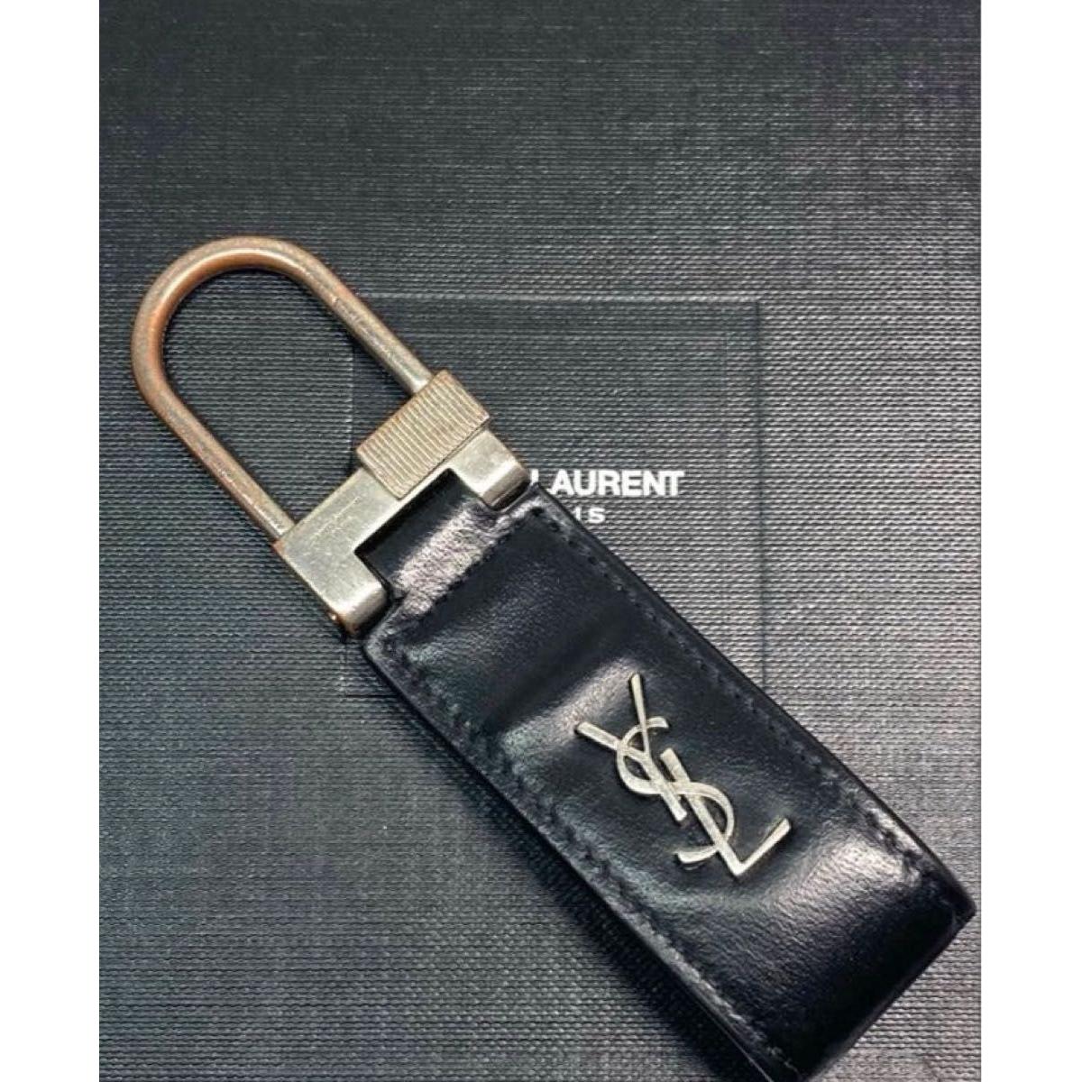 Used SAINT LAURENT Saint Laurent Cassandra Keychain Keyring Charm Black