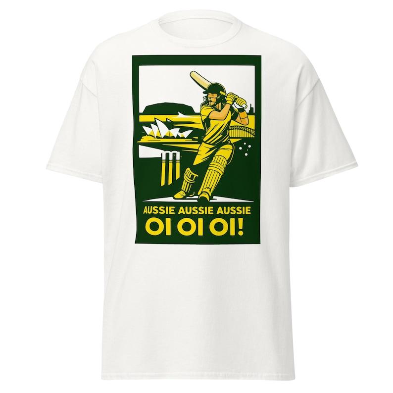 Women s Cricket Aussie Themed T-Shirt, Retro Green Gold Australian Sports Tee 4XL