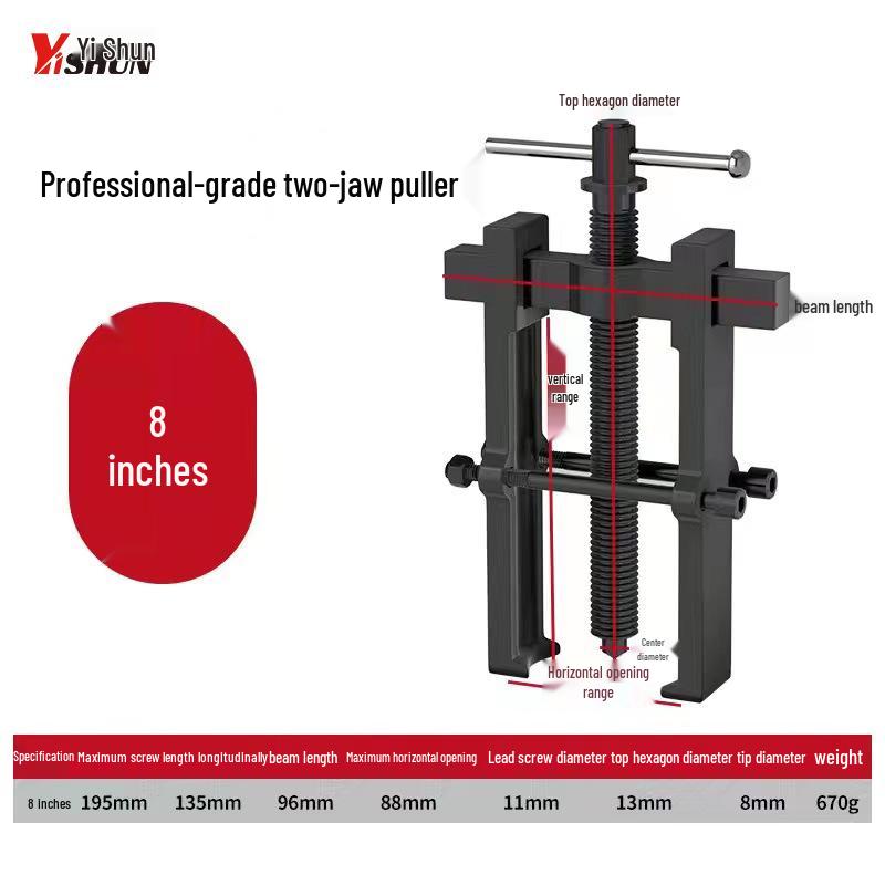 Two-Jaw Multi-Function Bearing Puller for Shaft and Wheel Disassembly