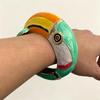 Fashion And Exaggerated Design Colorful Enamel Parrot Choker Necklace Vibrant Shiny Gold Accents For Parties Vacations