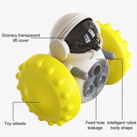 Interactive Dog Toy Robot Shapes Food Dispensing Slow Feeder Self-Moving No Power Needed Pet Enrichment Toy