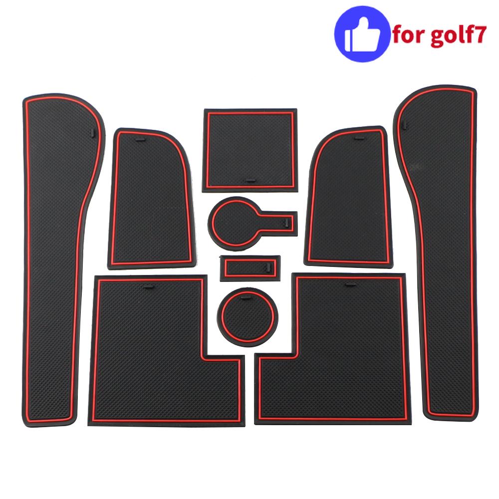 S Silicone Car Non-Slip Door Groove Mats Gate Slot Cup Pad Mat For Volkswagen Vw Golf 7 7.5 Mk7 Mk7.5 2013- Accessories