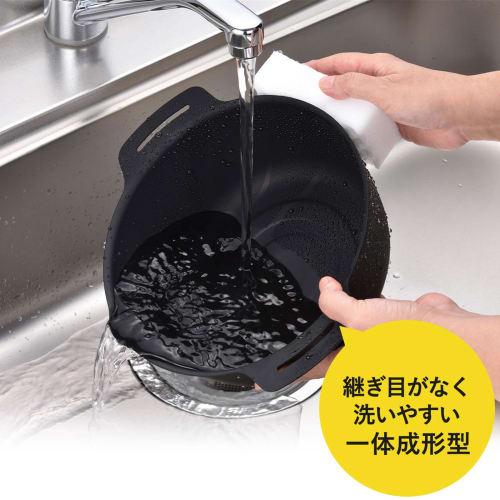 Shimomura Kihan Seamless Tempura Pan, 22cm, Made in Japan, Iron, Gas and Induction Compatible, Dirt-Resistant, Capacity 1.3L, Perfect for Deep Frying