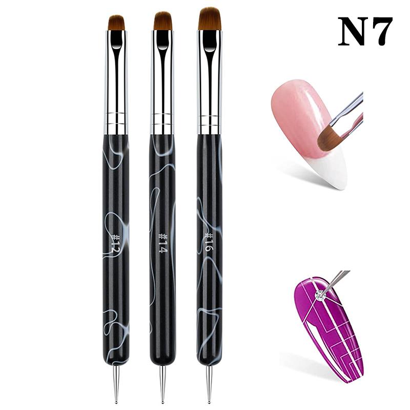 1/4 шт. Французская кисть для нейл-арта Двусторонний доттер для нейл-арта Акриловое рисование Гелевая роспись Деревянная/акриловая ручка