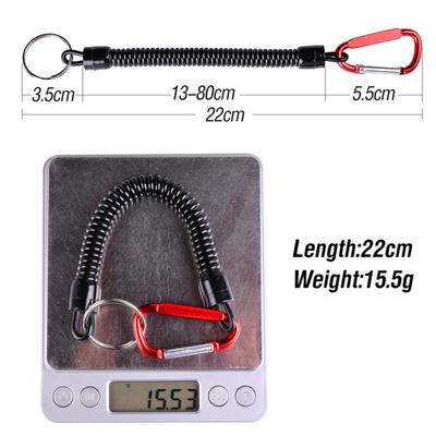 Sicherheitsspule Karabinerhaken Schnur Angelschnur Federspule Schlüsselanhänger Schnur zum Angeln Bootfahren