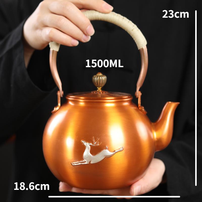 Handgefertigte Lila Kupfer Teekanne Haushalt Hochwertige Kochendes Wasser Hebebalken Kanne Reines Kupfer Kochende Teekanne Kung Fu Tee-Set