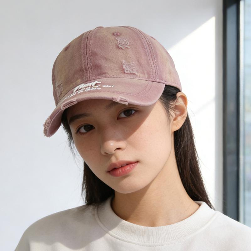 Baseball cap women's spring and summer new letter visor face small versatile cap