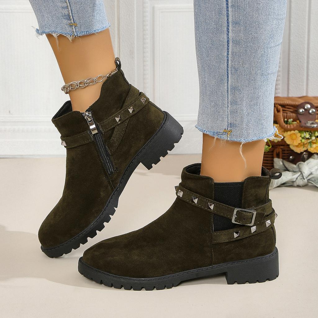 Fashion 2024 New Fashion Ankle Snow Boots Rhinestone Slip On Platform Boots Warm Willow Nails Shoes Round Head Comfortable Flats Boot