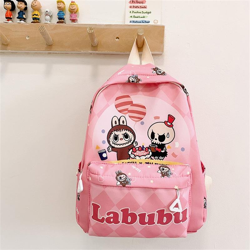 

Мультяшный Милый Рюкзак с Принтом Лабубу Студенческий Универсальный Большой Вместимости Школьный Рюкзак Детский Портативный Дорожный Рюкзак Подарок розовый