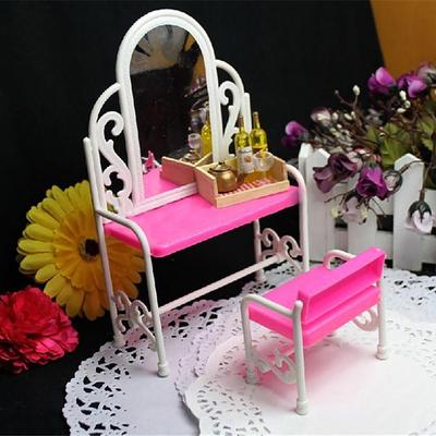 1 Set Dollhouse Mini Dressing Table Colorful Easy-using Modern Doll House Furniture