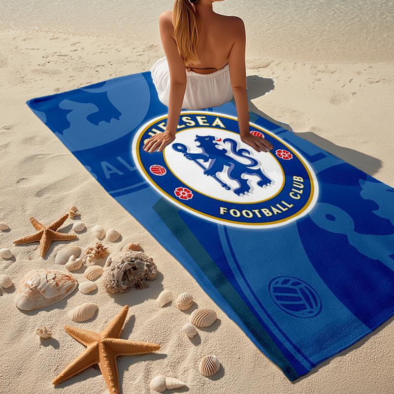 Ultra-Soft Beach Towel with Chelsea Football Club Theme,Ideal for Pool - Camping, Diving - Perfect Travel Essential, Vibrant Beach Towel.