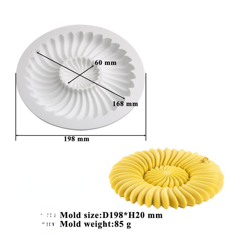 6 Cavity Geometry Spiral Flower Silicone Mold Whirlwind Bakeware Mold DIY Chocolate Baking Tools Cake Decoration Accessories