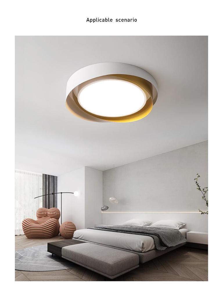 Modern Nordic LED Ceiling Light - Minimalist Round Design for Master Bedroom