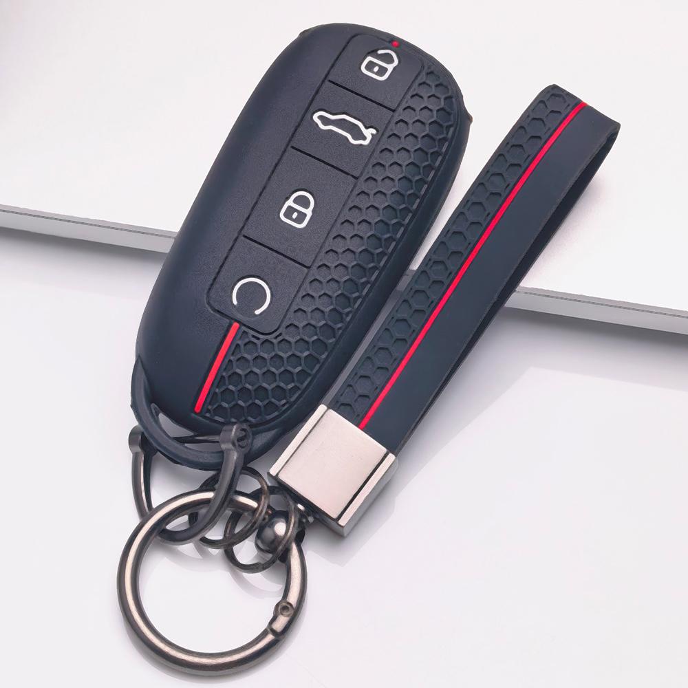 Умный Чехол-Защита для Ключа-Пульта ДУ для Chery Tiggo 7 Pro Arrizo 8 OMODA 5 Jetour с Брелоком, Сотовая Текстура, Ударопрочный Защитный Чехол для Ключа-Пульта чёрный