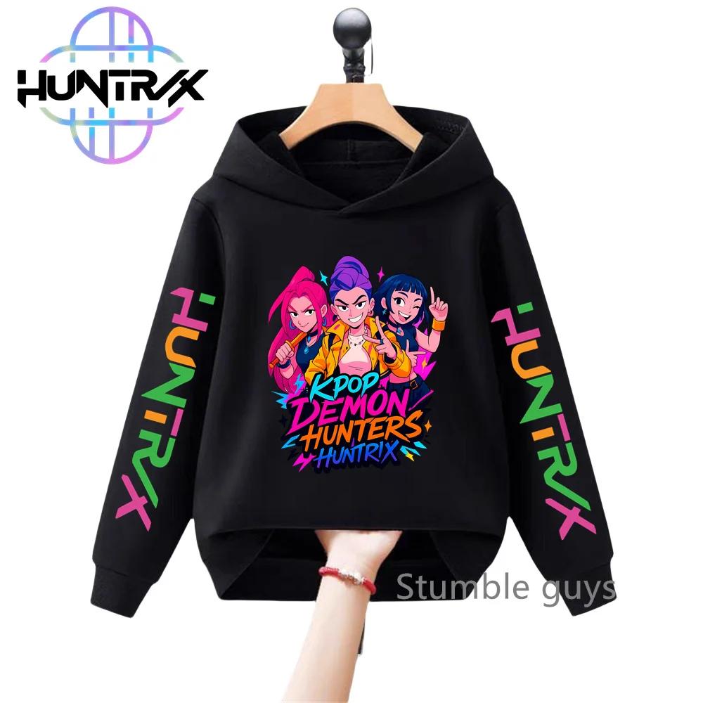 Kids KPop Demon Hunters Autumn Boys Girls Hoodie Long Sleeve Sweatshirt Sportswear Anime Clothes Stylish