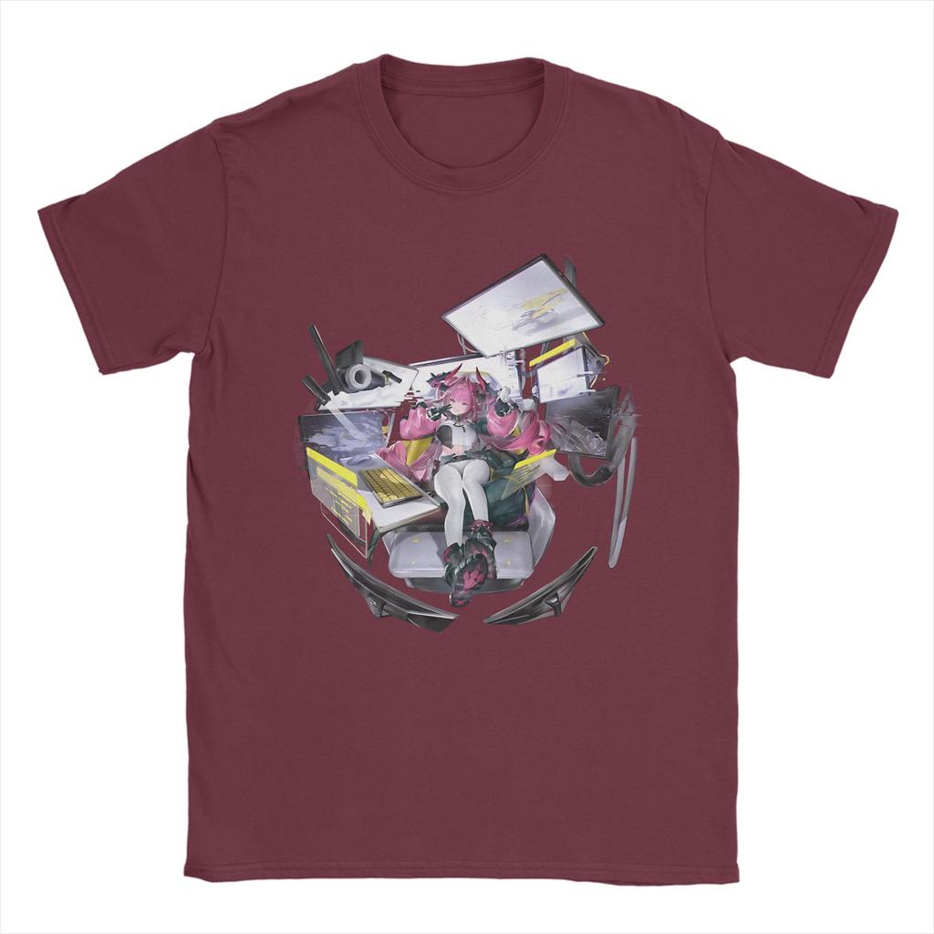 Printed Laevatain Arknights Endfield T Shirt For Unisex Cotton Tee Shirt Short Sleeve Clothes
