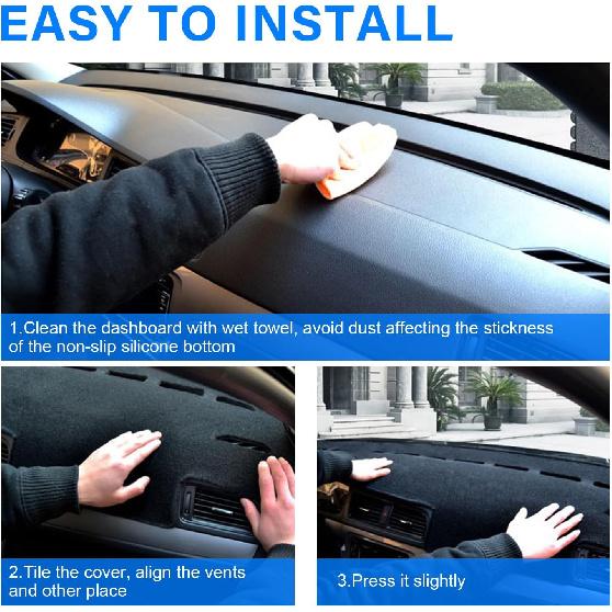 Dash Cover For Toyota Camry 2025 2026 Dashboard Cover Mat Sunshade No Glare UV Rays Protector Nonslip Pad Accessories (Black)