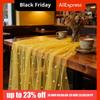 Household Luxury Wedding Table Runner Semi-Transparent Romantic Gauze Tablecloth Multi-color Table Cover Wedding