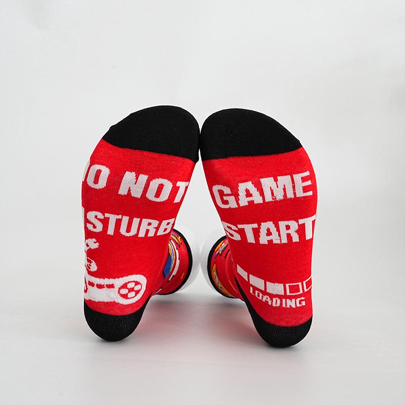 Original Mid-Calf Cotton Letter Socks: Non-Slip, Customizable Floor Socks.