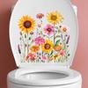 Plants Flowers Sunflowers Butterflies Wall Stickers Toilet Sticker Bathroom Toilet Cover Refrigerator Sticker Wc Decoration