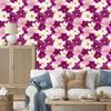 Wallpaper Flowers and Leaves Purple and Powder Pink for Living Room and Bedroom 50x1000