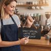 Hanging Chalkboard Sign with Rope Small Blackboard Message Board for Cafe Restaurant Menu Display and Home Decoration