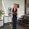 European Style 2026 Elegant Sexy Halter Pleated Hollow Backless Evening Gown Skirt