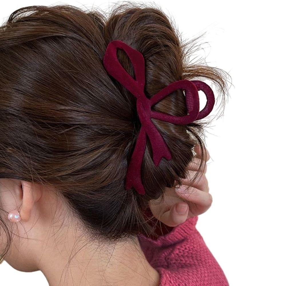 Samt Damen Haarklammer 3 Farben Schleife Haarnadel Elegant Rotes Samt Haarspangen Damen