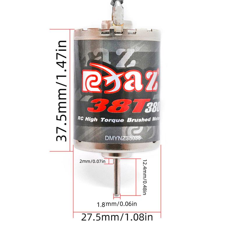 9IMOD RC Brushed Motor 370-31T/380-38T/390-28T Waterproof JST/Point Plug Stainless Steel High Torque For 1/18 1/16 RC Crawler