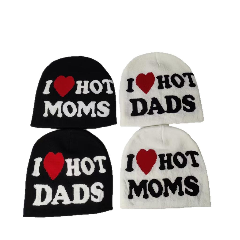 New Letter Jacquard Knitted Hat, Winter Trend Versatile Warm Wool Hat, European and American Personalized Hip-hop Hat