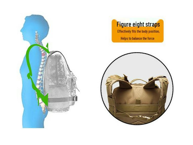 Zaino Tattico Mimetico Impermeabile di Grande Capacità da Uomo per Viaggi all'Aperto e Alpinismo